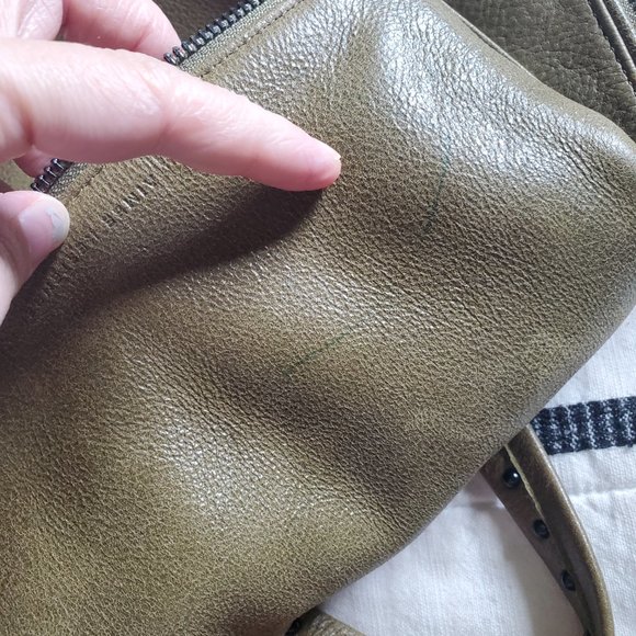 Olive leather Aimee Kestenberg backpack - Picture 5 of 7